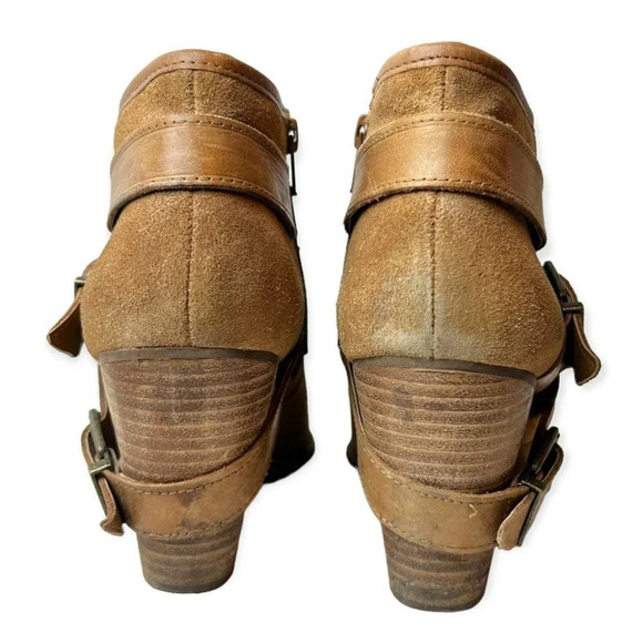 Arnold Churgin Brown Suede  Buckle Ankle Booties - Picture 4 of 8